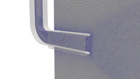 Fig. 3 Mesh with local refinement around the flap