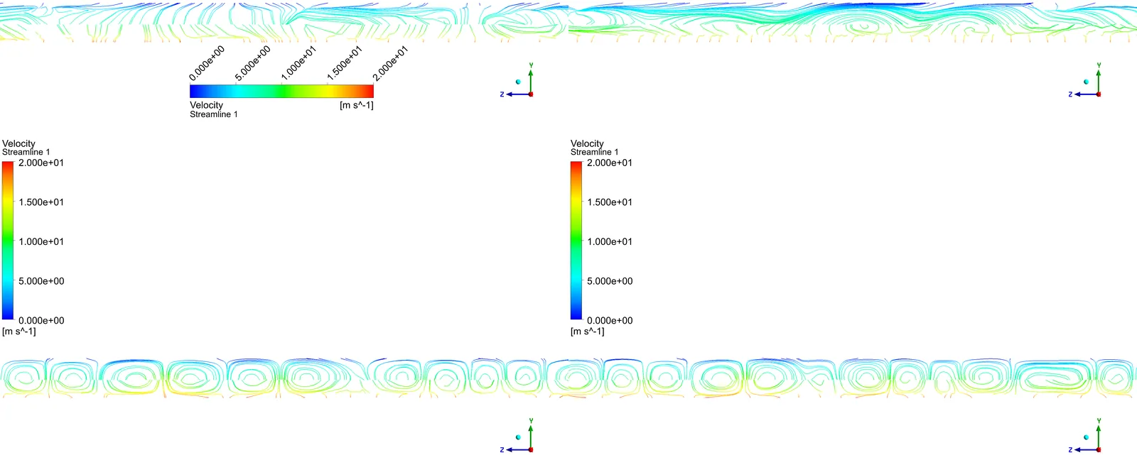 Flow structure versus air-gap cell count. Axially stacked Taylor vortices emerge as the mesh is refined.