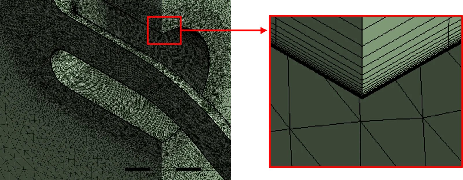 Fig. 2 Computational mesh around the S-duct