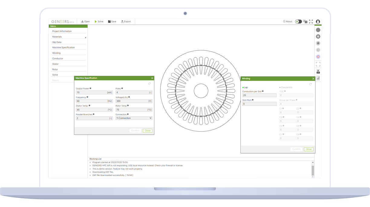 IMCA Induction Motor Designer illustrate